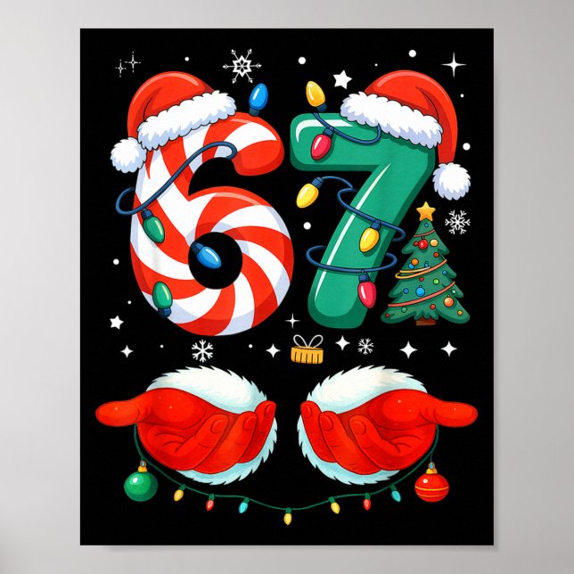 67 Christmas 6 7 Meme Pajamas Holiday Gen Alpha Sl Poster (Framsidan)
