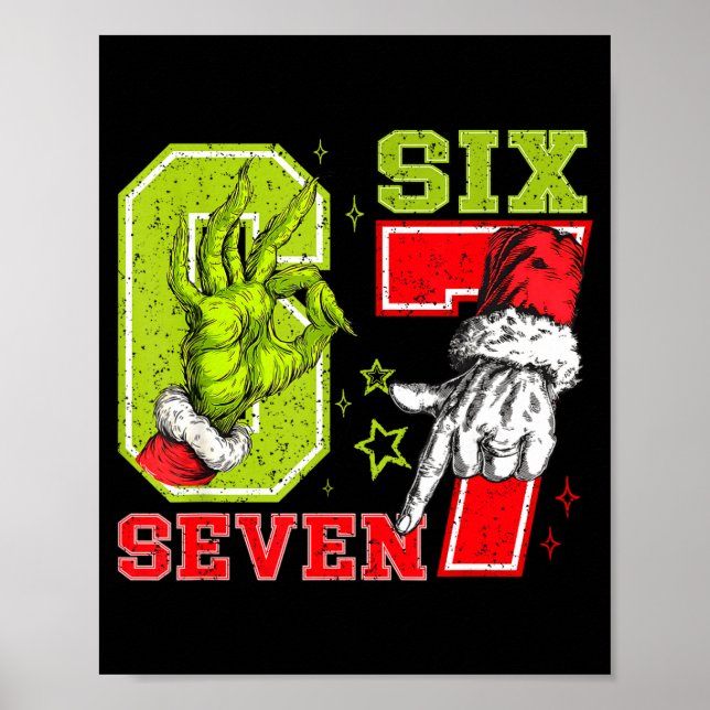 67 Christmas 6 7 Meme Pajamas Holiday Gen Alpha Sl Poster (Framsidan)