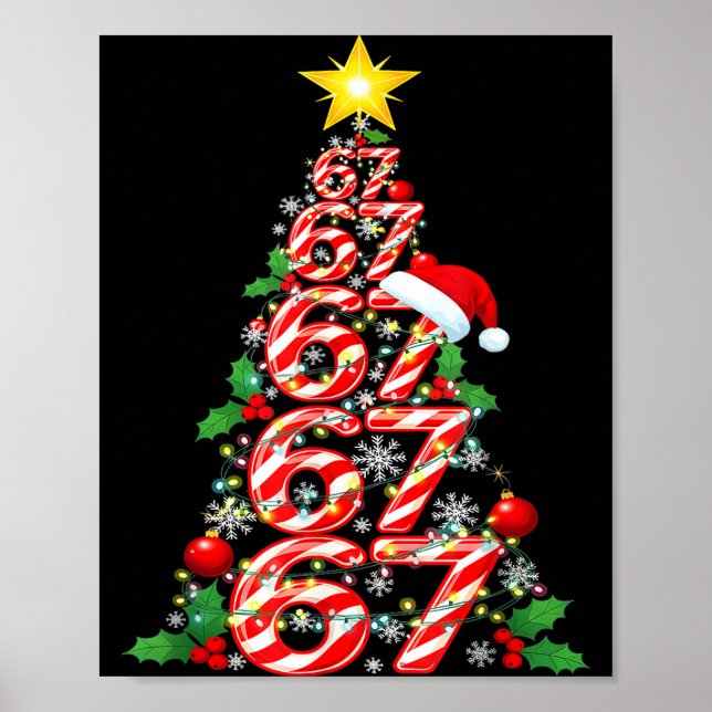 67 Christmas 6 7 Meme Pajamas Holiday Gen Alpha Sl Poster (Framsidan)
