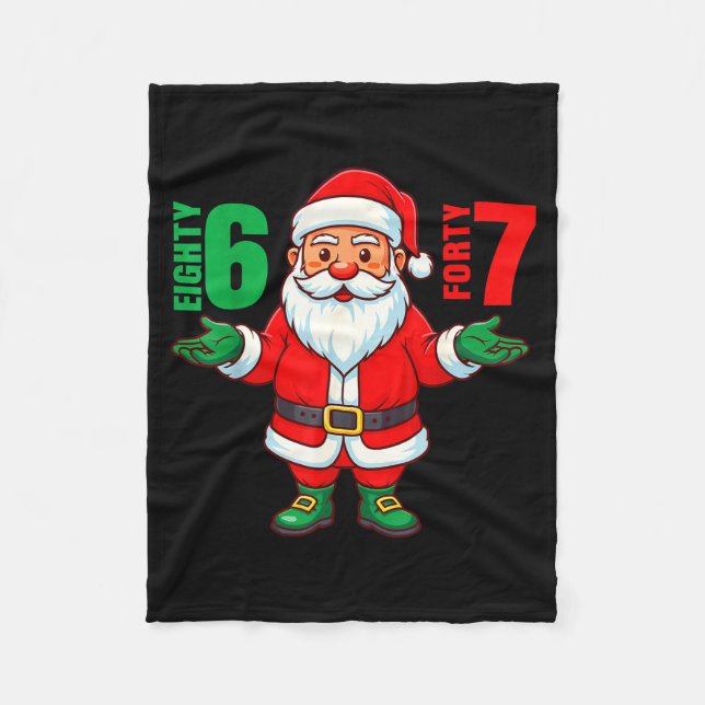 67 Christmas 6 7 Meme Six Seven Funny Santa Xmas 8 Fleecefilt (Framsidan)