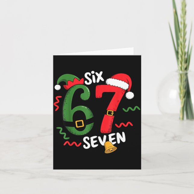 67 Christmas 6 7 Meme Six Seven Xmas  Kort (Framsida)