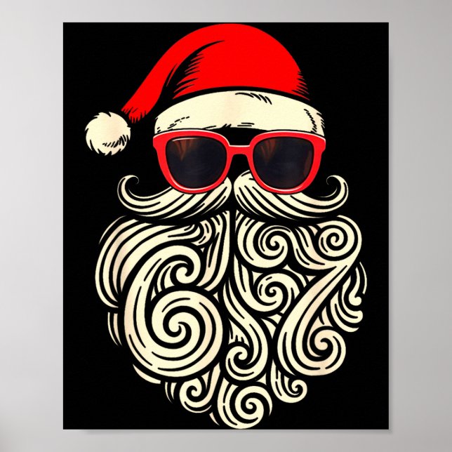 67 Christmas 6 7 Santa Six Seven Meme Christmas Bo Poster (Framsidan)