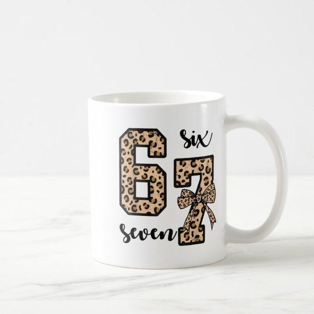 67 Christmas 6 7 Six Seven Meme 67 Leopard Cheetah Kaffemugg (Höger)