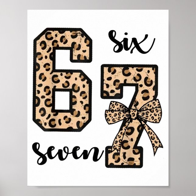 67 Christmas 6 7 Six Seven Meme 67 Leopard Cheetah Poster (Framsidan)