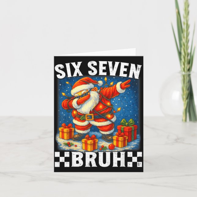 67 Christmas Bruh 6 7 Funny Meme Gift Teen Boys Gi Kort (Framsida)