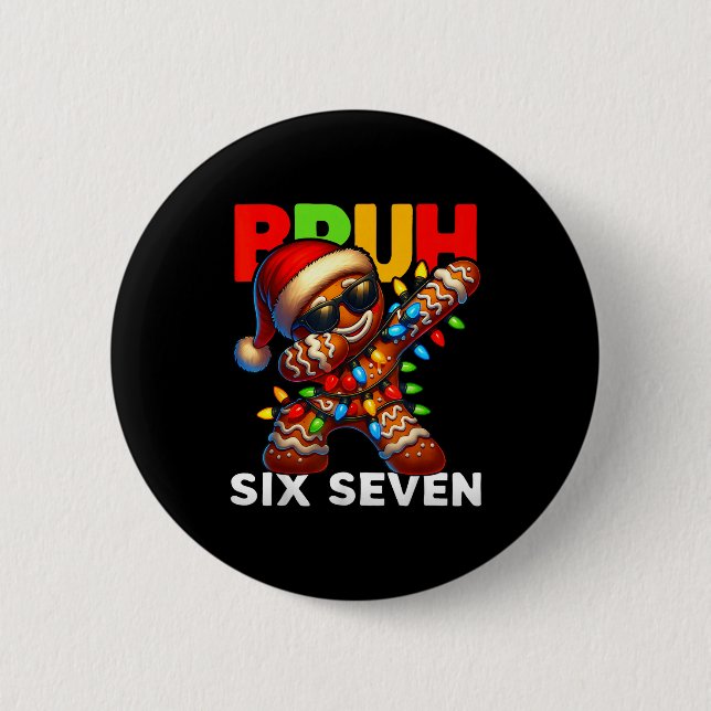 67 Christmas Bruh Funny 67 Gingerbread Dabbing Kid Knapp (Framsida)