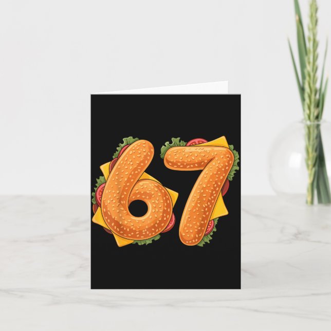 67 Christmas Burger Shirt 6 7 Meme Funny 67 Hambur Kort (Framsida)