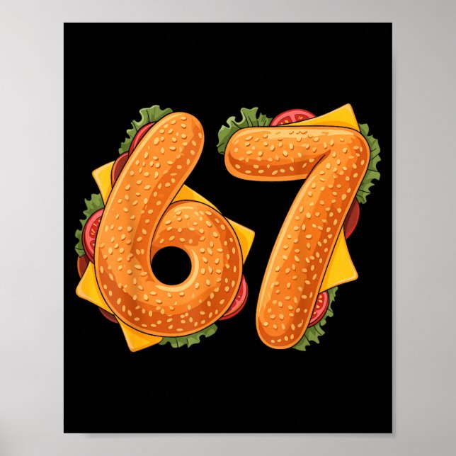 67 Christmas Burger Shirt 6 7 Meme Funny 67 Hambur Poster (Framsidan)