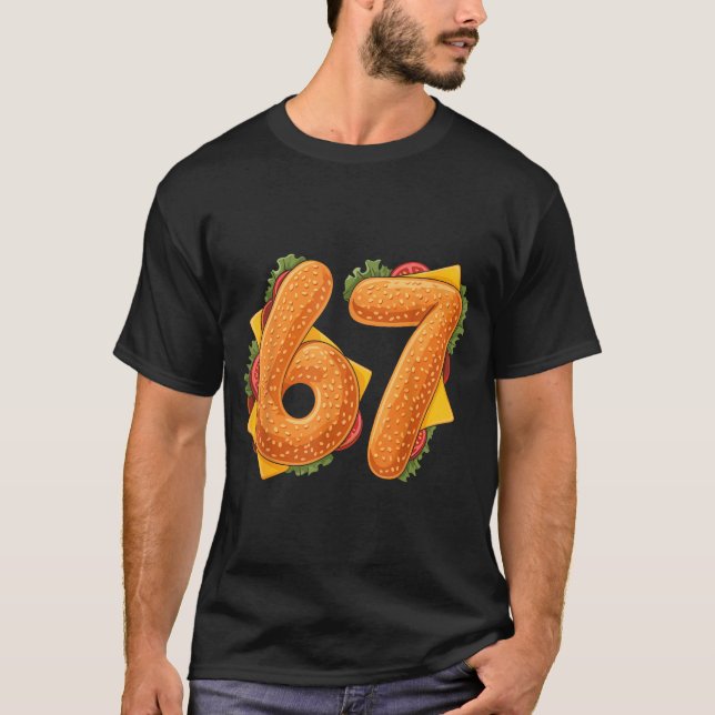 67 Christmas Burger Shirt 6 7 Meme Funny 67 Hambur T Shirt (Framsida)