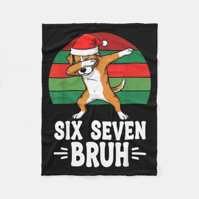 67 Christmas Funny 67 Brainrot Youth Kids Dog 67  Fleecefilt (Framsidan)