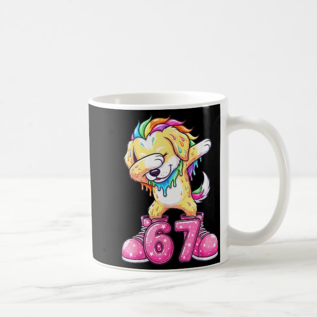 67 Christmas Funny 67 Brainrot Youth Kids Dog 67  Kaffemugg (Höger)