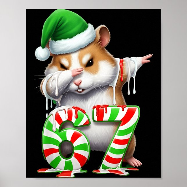 67 Christmas Funny 67 Brainrot Youth Kids Hamster  Poster (Framsidan)