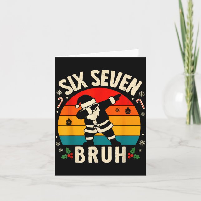 67 Christmas Funny 67 Meme Youth Kids Dabbing Sant Kort (Framsida)