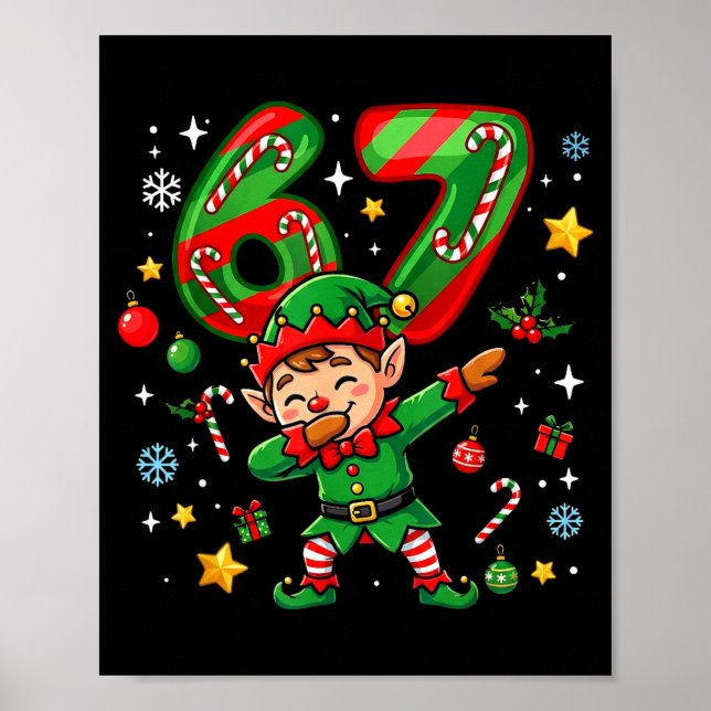 67 Christmas Funny 67 Meme Youth Kids Elf 67  Poster (Framsidan)