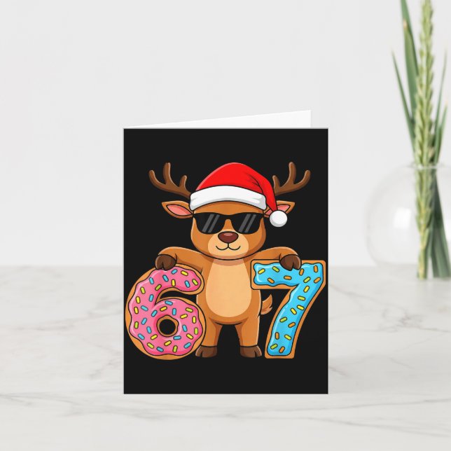 67 Christmas Funny 67 Meme Youth Kids Reindeer 67  Kort (Framsida)