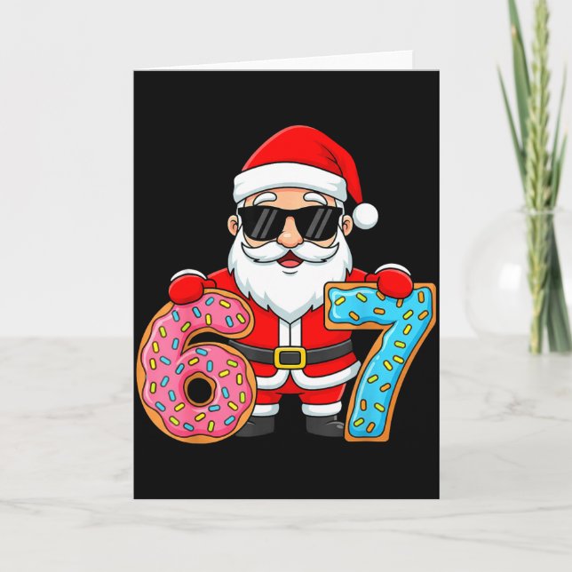 67 Christmas Funny 67 Meme Youth Kids Santa 67  Kort (Framsida)