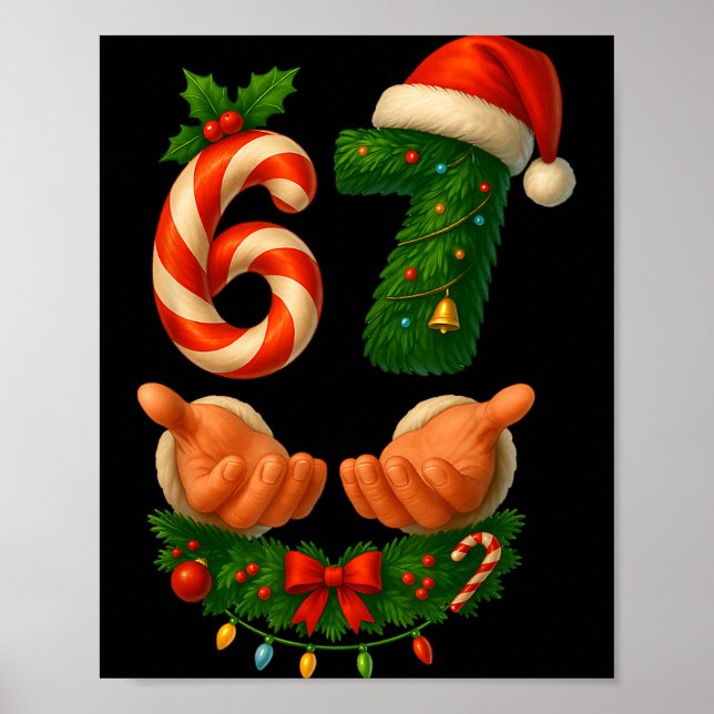 67 Christmas Funny 6 7 Meme Holiday Gen Alpha Slan Poster (Framsidan)