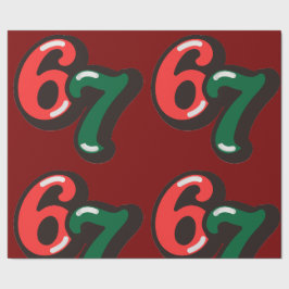 67 Christmas Funny Red & Green Wrapping Paper Presentpapper