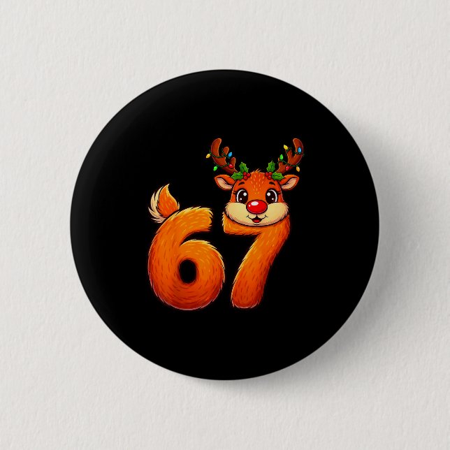 67 Christmas Funny Reindeer Bruh Meme Pajamas Wome Knapp (Framsida)