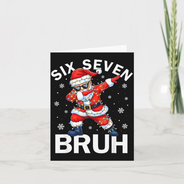 67 Christmas Funny Six Seven Bruh Meme Dabbing San Kort (Framsida)