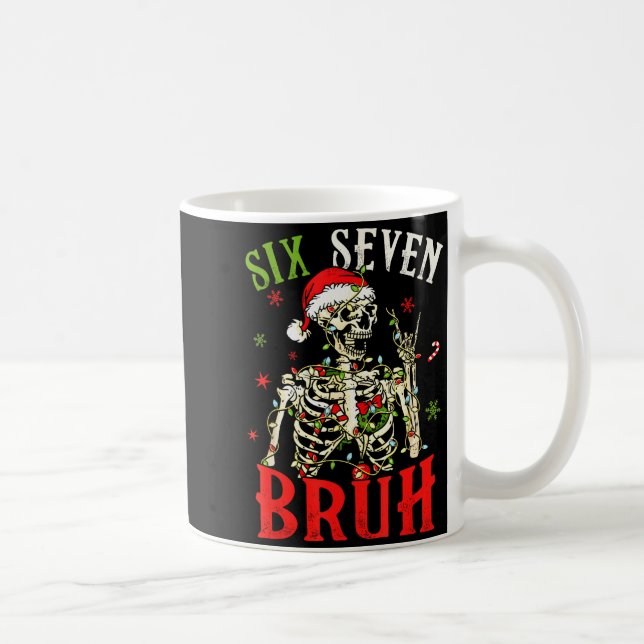 67 Christmas Funny Six Seven Bruh Meme Skeleton Sa Kaffemugg (Höger)