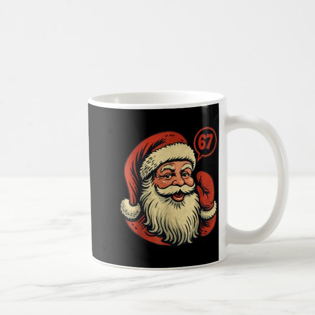 67 Christmas Funny Six Seven Meme 6_7 Shirt Santa  Kaffemugg (Höger)