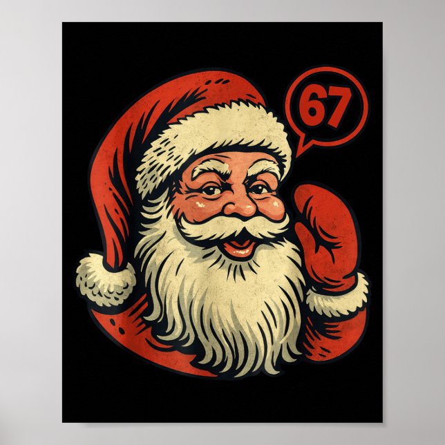 67 Christmas Funny Six Seven Meme 6_7 Shirt Santa  Poster (Framsidan)