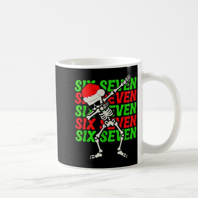 67 Christmas Funny Six Seven Meme Brainrot Dabbing Kaffemugg (Höger)