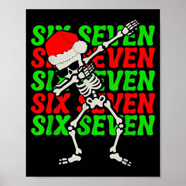 67 Christmas Funny Six Seven Meme Brainrot Dabbing Poster (Framsidan)