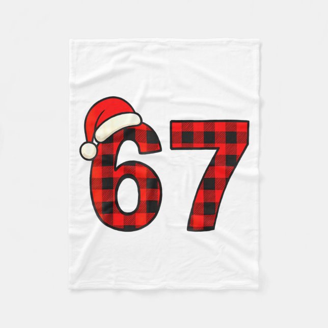 67 Christmas Funny Six Seven Meme Brainrot Plaid S Fleecefilt (Framsidan)
