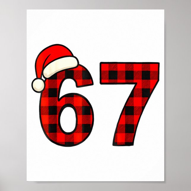67 Christmas Funny Six Seven Meme Brainrot Plaid S Poster (Framsidan)