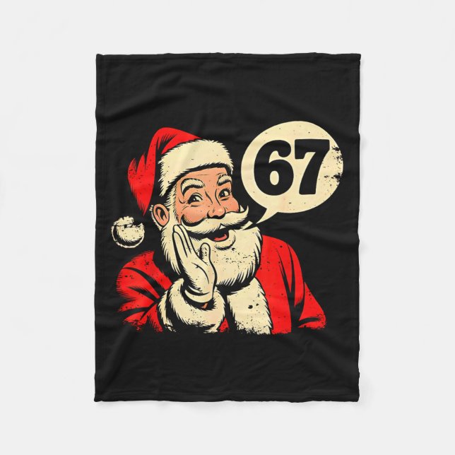 67 Christmas Funny Six Seven Meme Brainrot Santa C Fleecefilt (Framsidan)