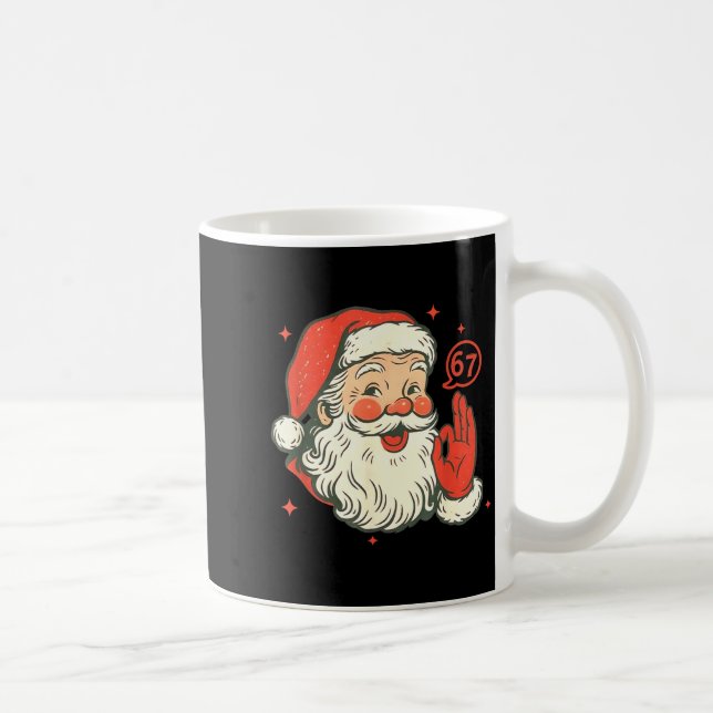 67 Christmas Funny Six Seven Meme Brainrot Santa C Kaffemugg (Höger)