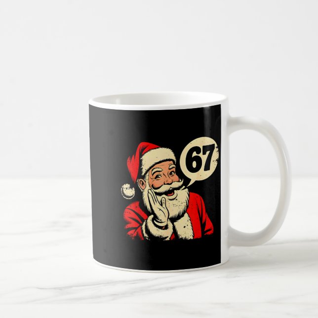 67 Christmas Funny Six Seven Meme Brainrot Santa C Kaffemugg (Höger)