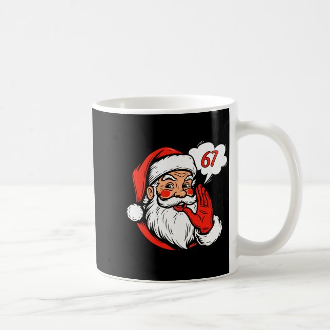 67 Christmas Funny Six Seven Meme Brainrot Santa C Kaffemugg (Höger)