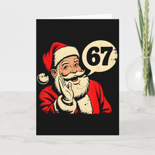 67 Christmas Funny Six Seven Meme Brainrot Santa C Kort (Framsida)