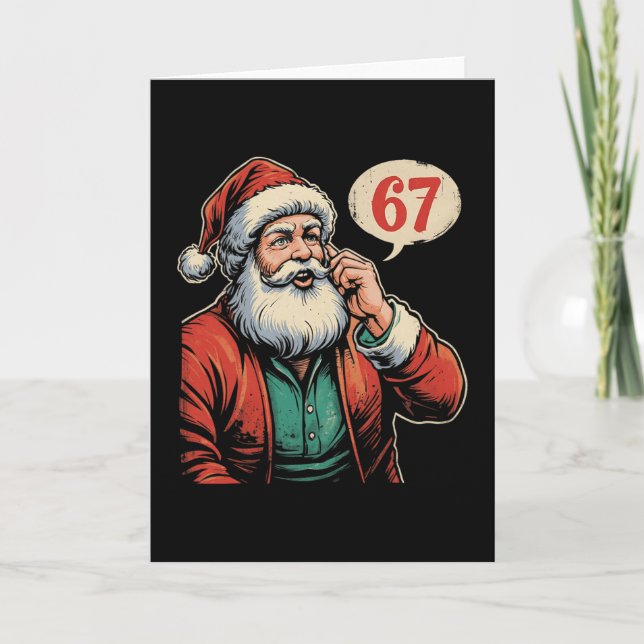 67 Christmas Funny Six Seven Meme Brainrot Santa C Kort (Framsida)