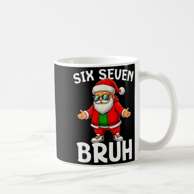 67 Christmas Funny Six Seven Meme Brainrot Santa K Kaffemugg (Höger)