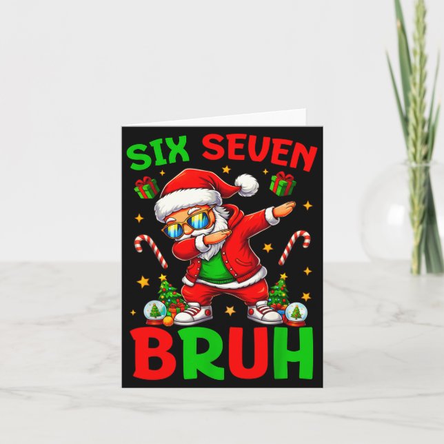 67 Christmas Funny Six Seven Meme Brainrot Santa K Kort (Framsida)