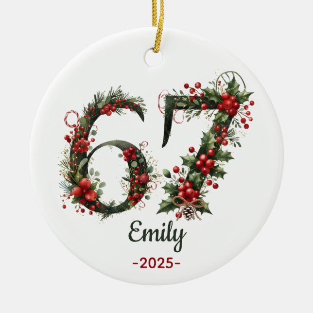 67 Christmas Gift, Custom 2025 Kids Ornament (Framsidan)