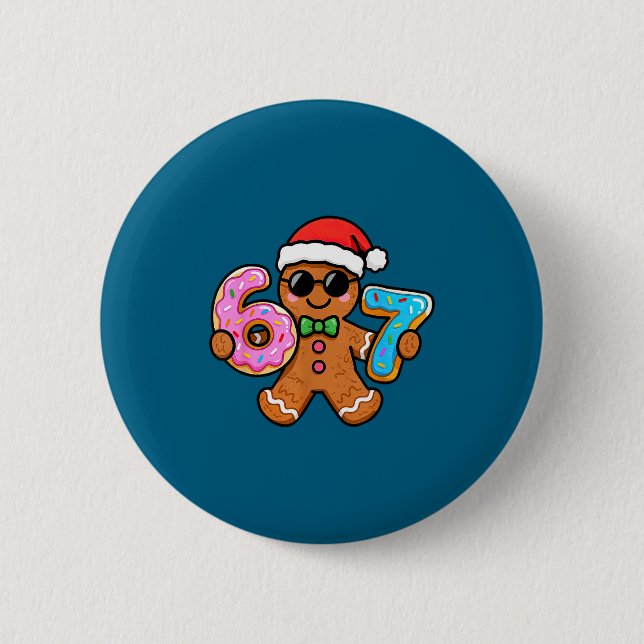 67 Christmas Gingerbread Six Seven Meme Gen Alpha  Knapp (Framsida)
