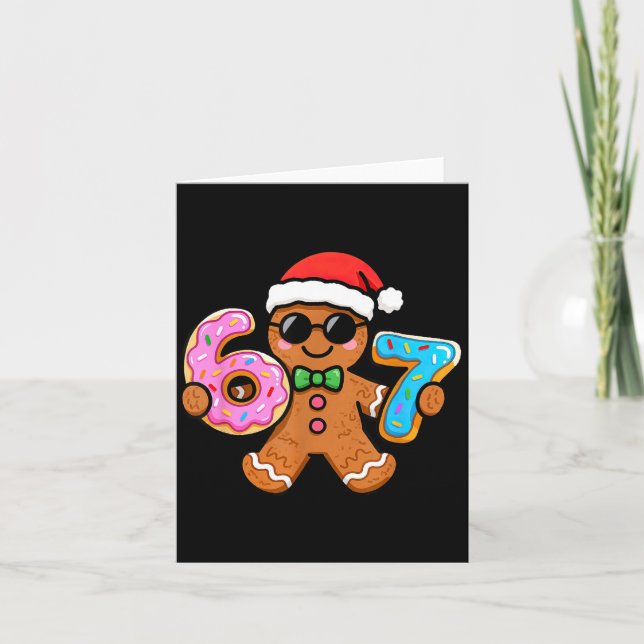 67 Christmas Gingerbread Six Seven Meme Gen Alpha  Kort (Framsida)