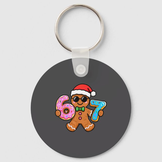67 Christmas Gingerbread Six Seven Meme Gen Alpha  Nyckelring (Framsida)