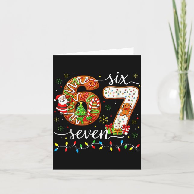 67 Christmas Gingerbreadman 6 7 Meme Xmas 67  Kort (Framsida)