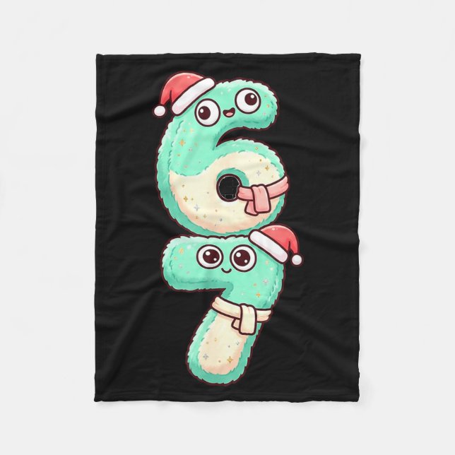 67 Christmas Kawaii Pastel Design  Fleecefilt (Framsidan)