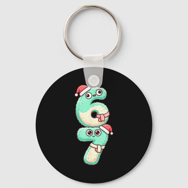 67 Christmas Kawaii Pastel Design  Nyckelring (Framsida)