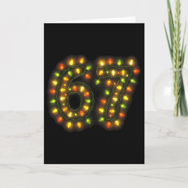 67 Christmas Lights 6 7 Meme Gen Alpha Slang  Kort (Framsida)