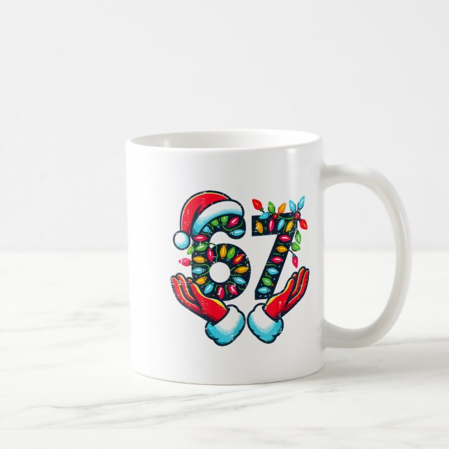 67 Christmas Lights Funny Christmas 6 7 Meme Xmas  Kaffemugg (Höger)