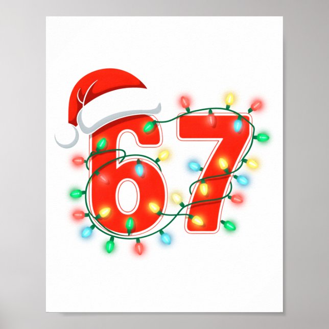 67 Christmas Lights Meme Saying 6 7 Costume Xmas L Poster (Framsidan)