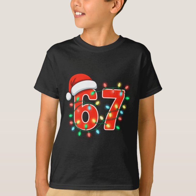 67 Christmas Lights Meme Saying 6 7 Costume Xmas L T Shirt (Framsida)